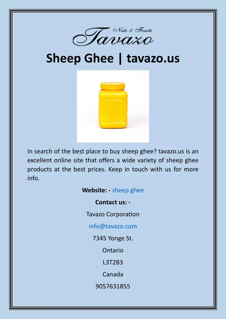 sheep ghee tavazo us