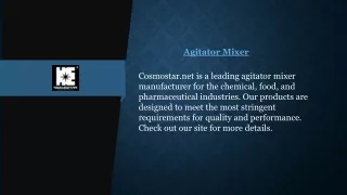 Agitator Mixer  Cosmostar.net