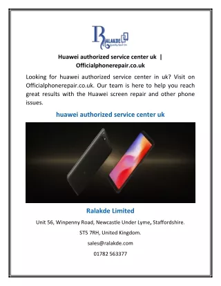 Huawei authorized service center uk  | Officialphonerepair.co.uk