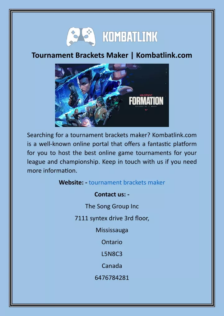 tournament brackets maker kombatlink com