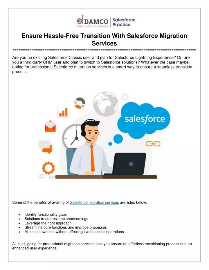 ensure hassle free transition with salesforce