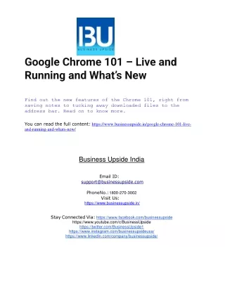 Google Chrome 101  Live and Running and What’s New