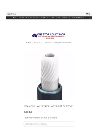 Buy Svakom - Alex Replacement Sleeve Online in Australia
