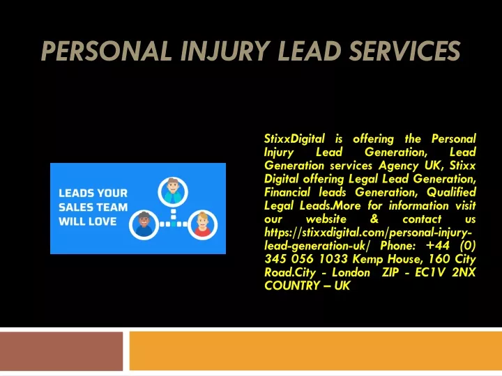 personal injury lead services