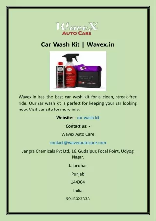car wash kit wavex in