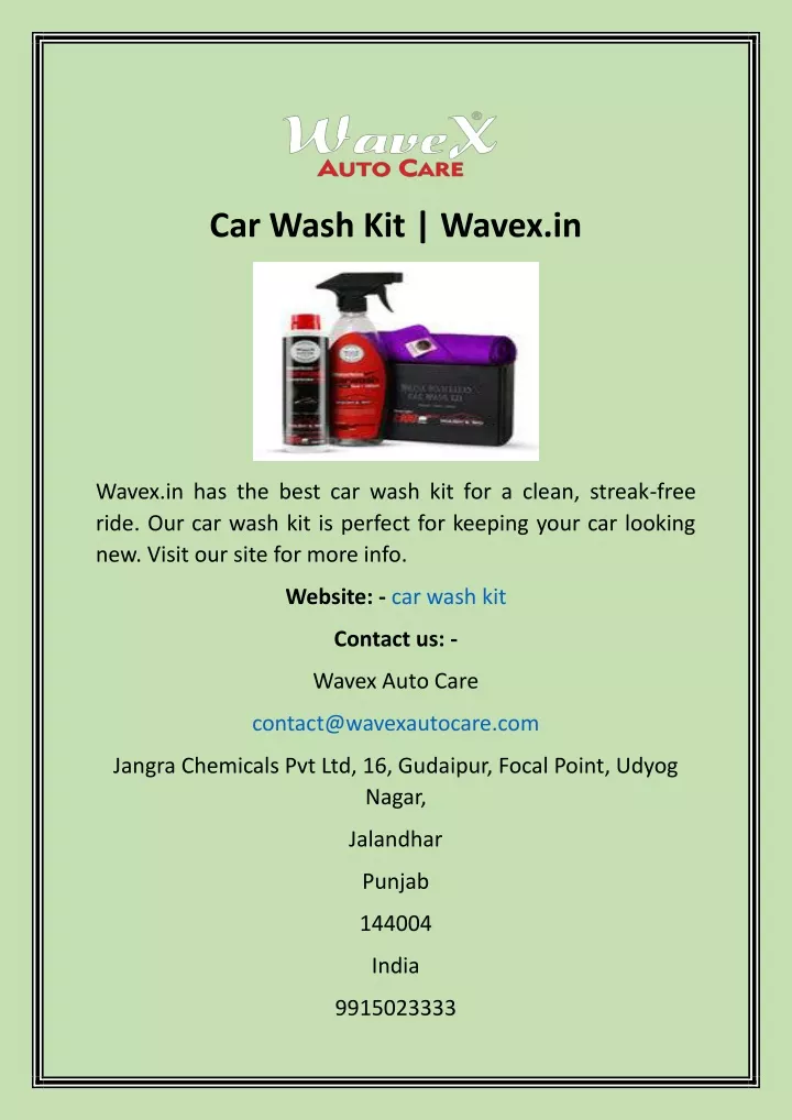 car wash kit wavex in