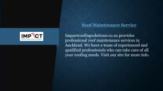 Roof1 Maintenance Service Impactroofingsolutions.co.nz