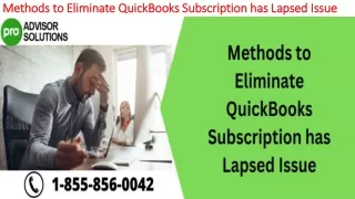 methods to eliminate quickbooks subscription has lapsed issue