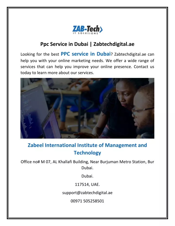 ppc service in dubai zabtechdigital ae