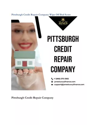 Pittsburgh Credit Repair Company Wipe Off Bad Score