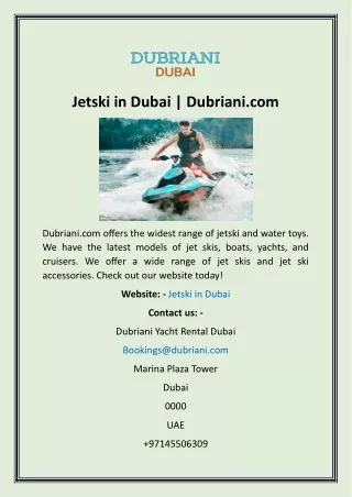 Jetski in Dubai  Dubriani