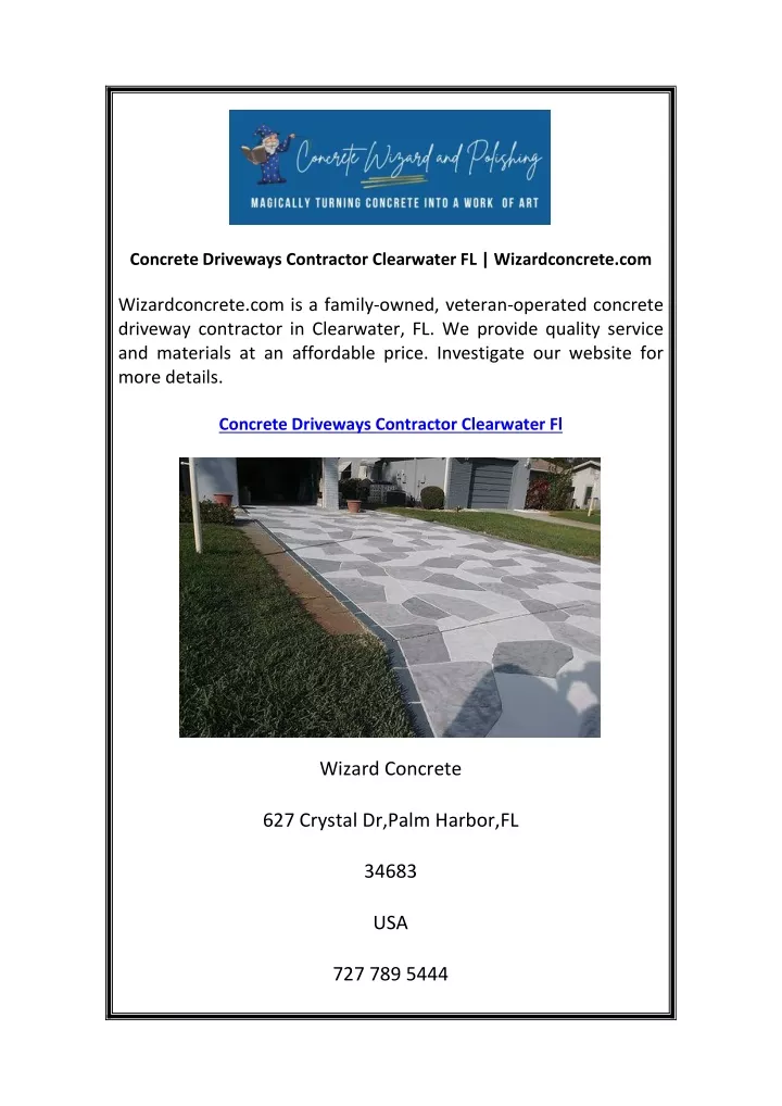 concrete driveways contractor clearwater