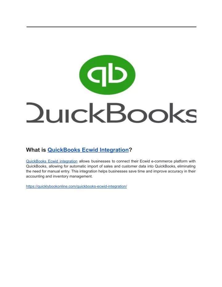 what is quickbooks ecwid integration