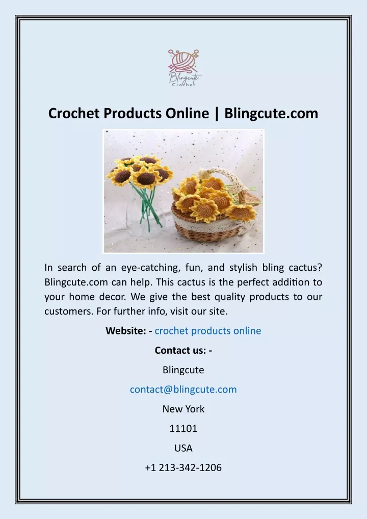 crochet products online blingcute com