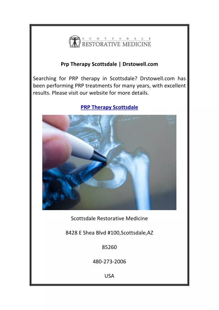 prp therapy scottsdale drstowell com