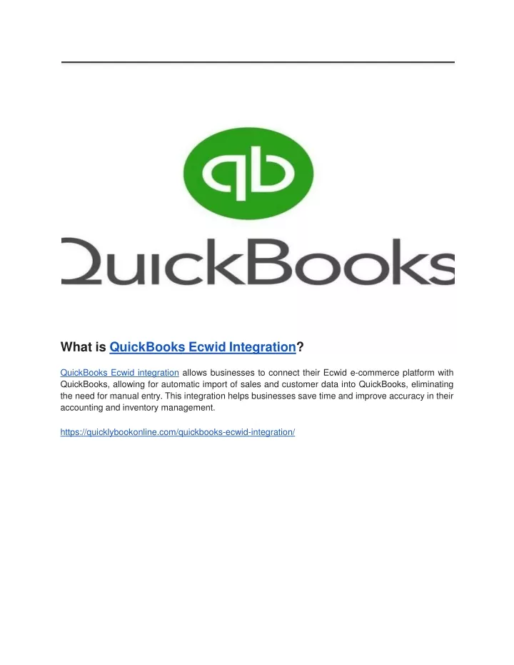 what is quickbooks ecwid integration quickbooks