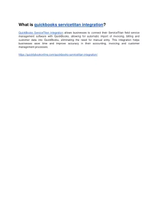 what is quickbooks servicetitan integration