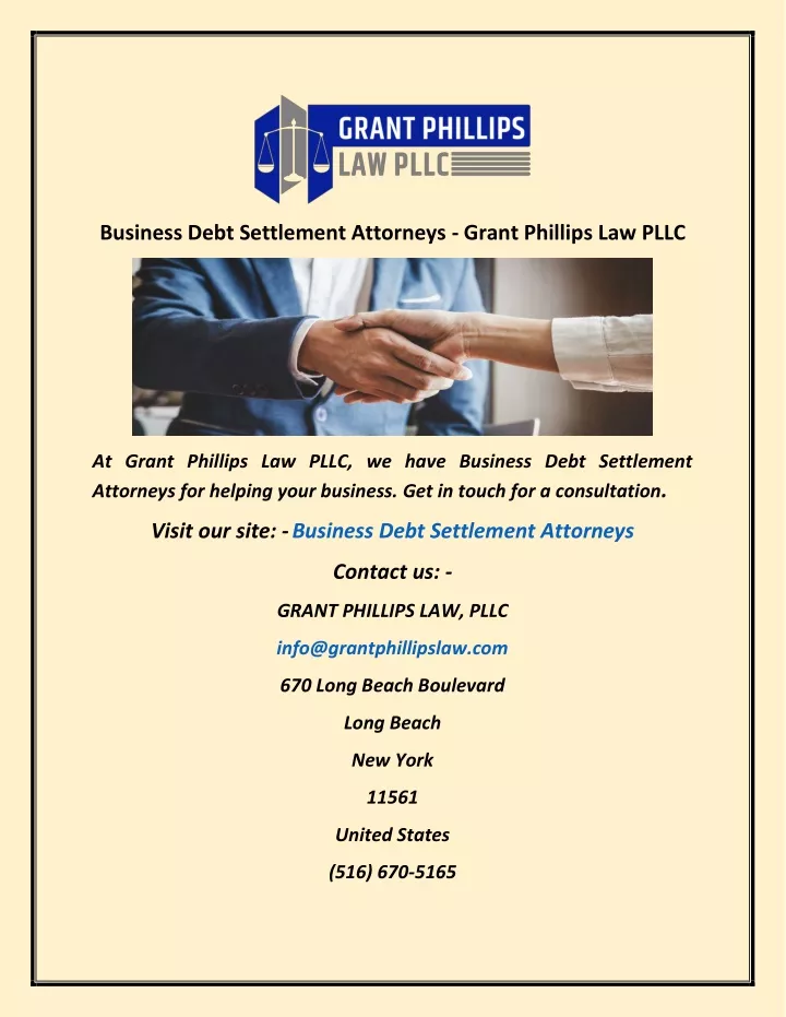 business debt settlement attorneys grant phillips