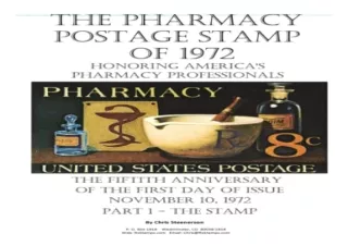 [DOWNLOAD PDF] The Pharmacy Postage Stamp of 1972 Honoring America's Pharmacy Pr