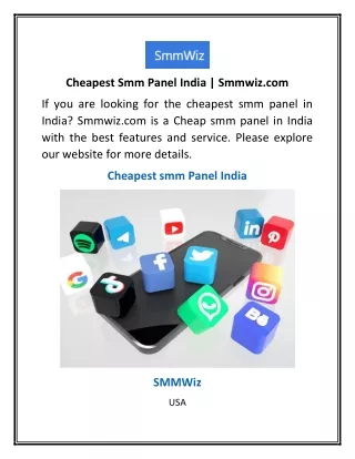 Cheapest Smm Panel India | Smmwiz.com