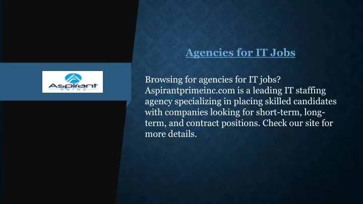 agencies for it jobs