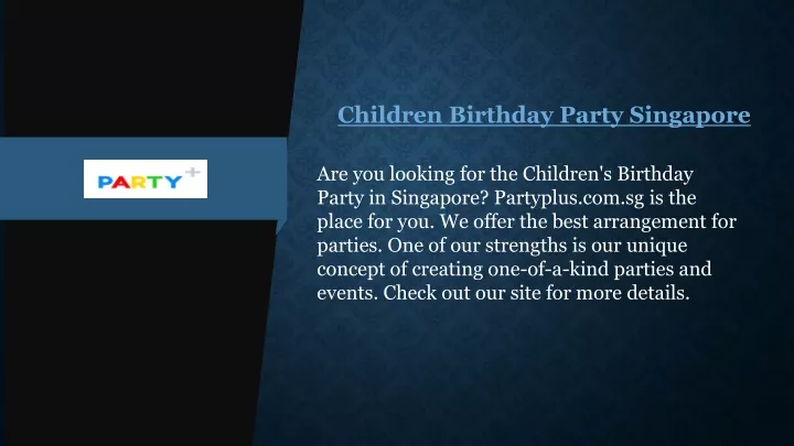 children birthday party singapore