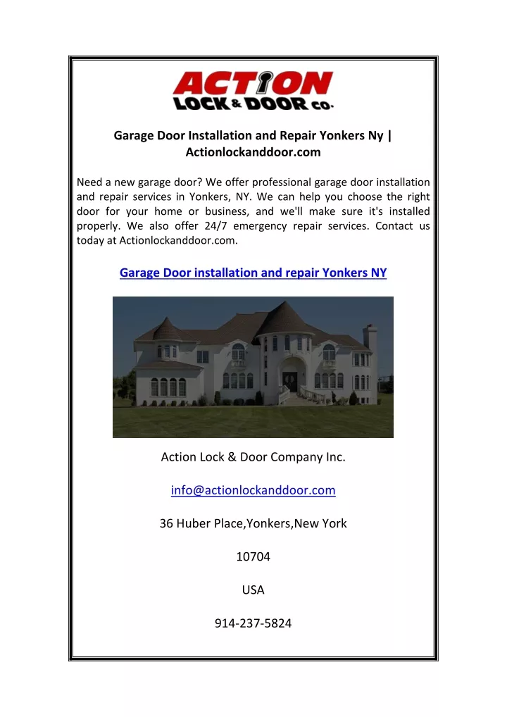 garage door installation and repair yonkers