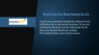 Best Crm For Real Estate In Uk | Processthreesixty.com