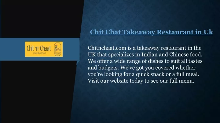 chit chat takeaway restaurant in uk