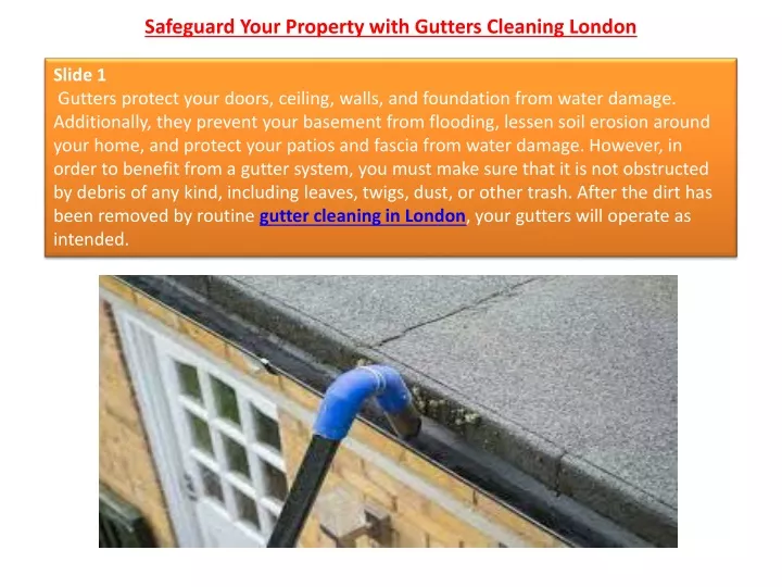 safeguard your property with gutters cleaning london