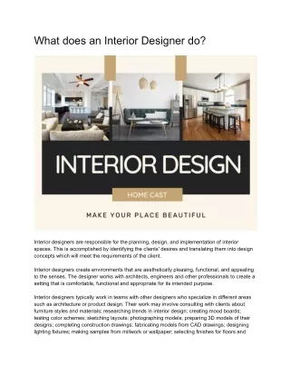 what does an interior designer do