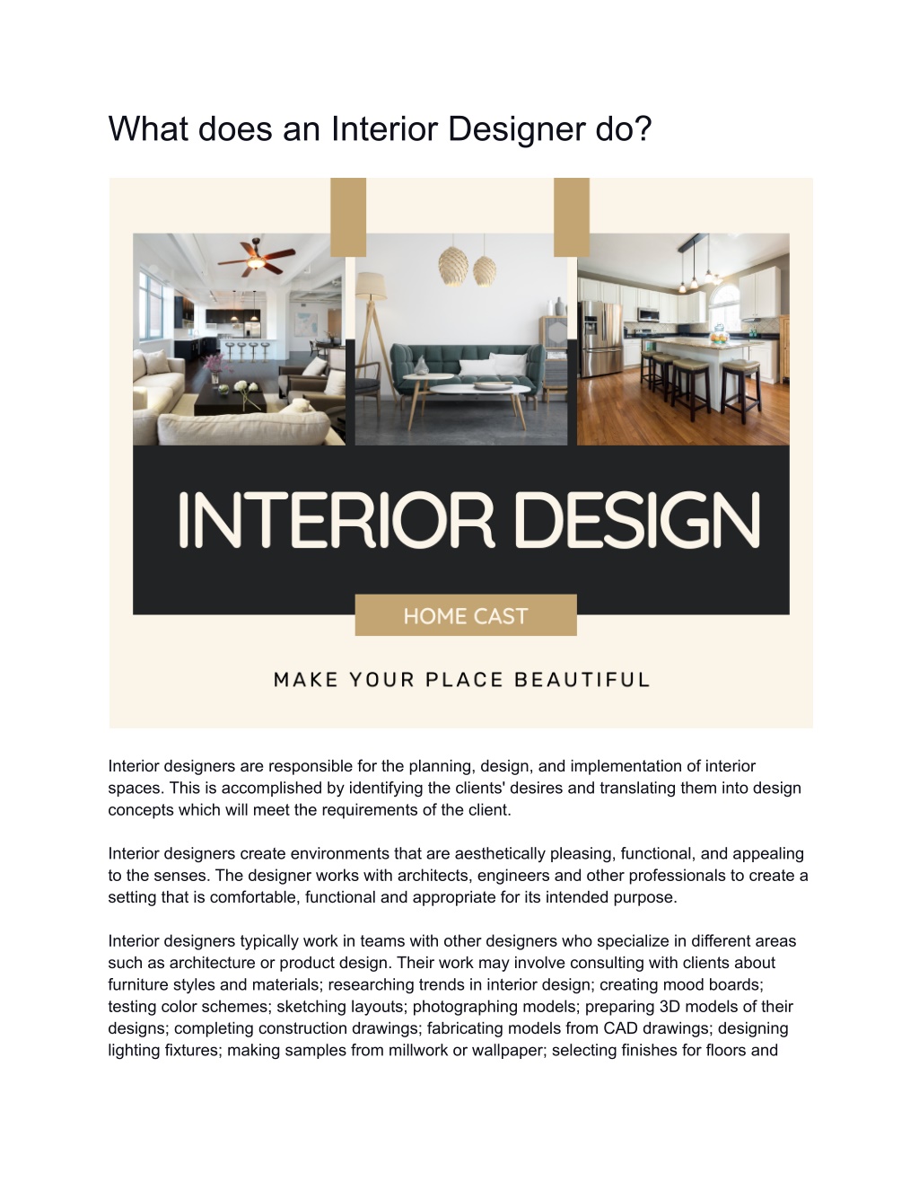 PPT - What does an Interior Designer do PowerPoint Presentation, free ...