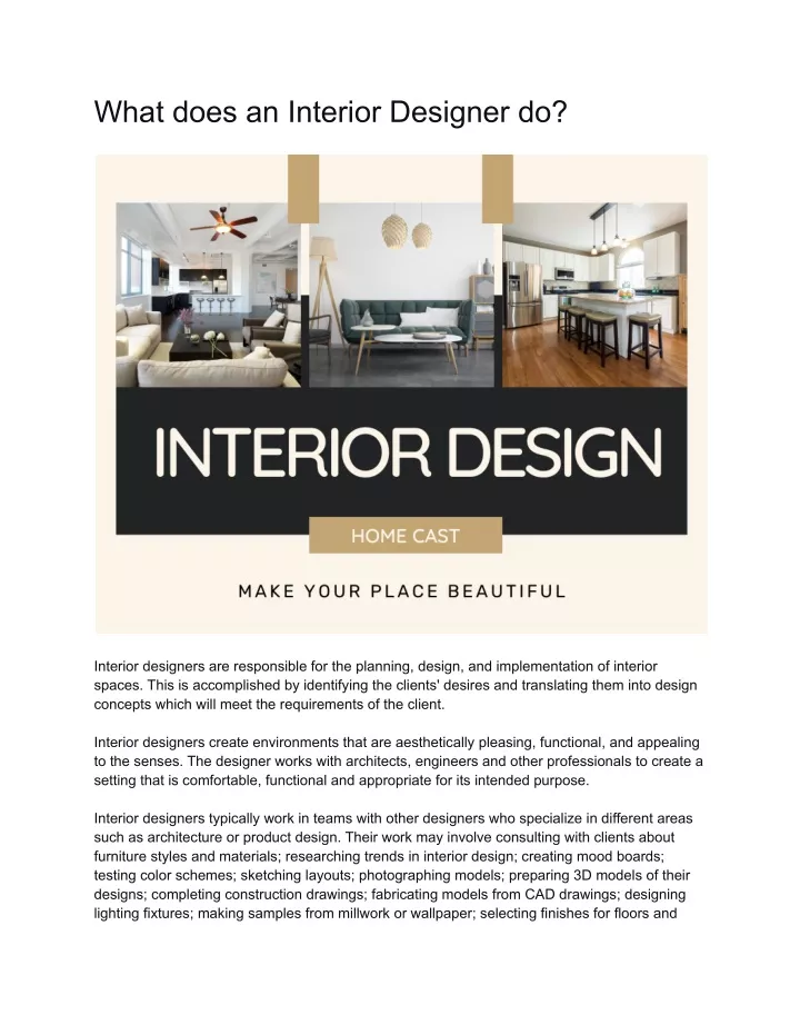 what does an interior designer do