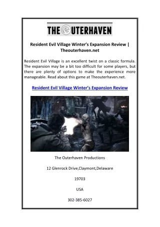 Resident Evil Village Winter’s Expansion Review  Theouterhaven.net