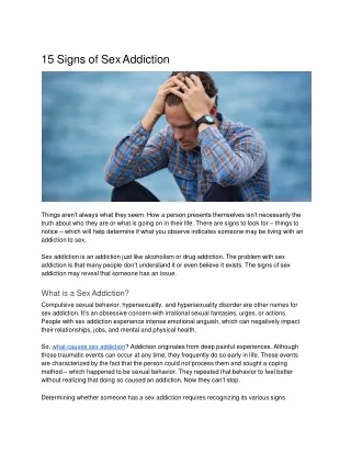 15 signs of sex addiction