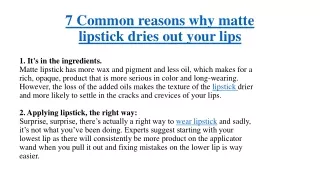 7 common reasons why matte lipstick dries out your lips