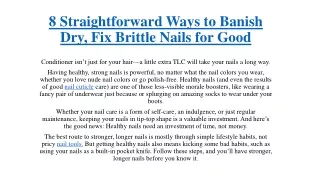 8 straightforward ways to banish dry fix brittle nails for good
