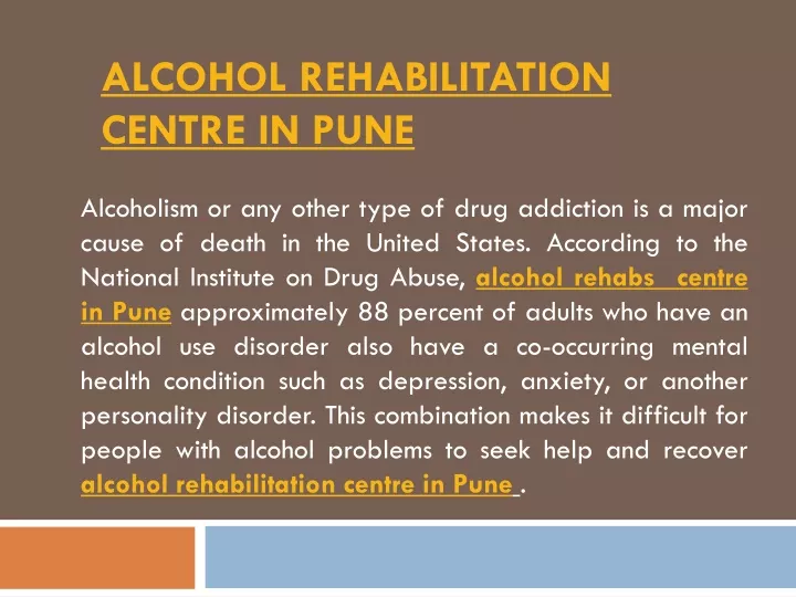 alcohol rehabilitation centre in pune