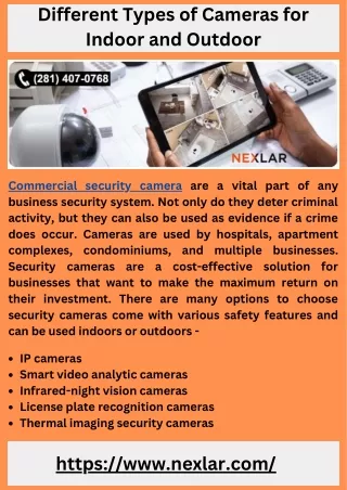 Different Types of Cameras for Indoor and Outdoor
