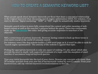 how to create a semantic keyword list