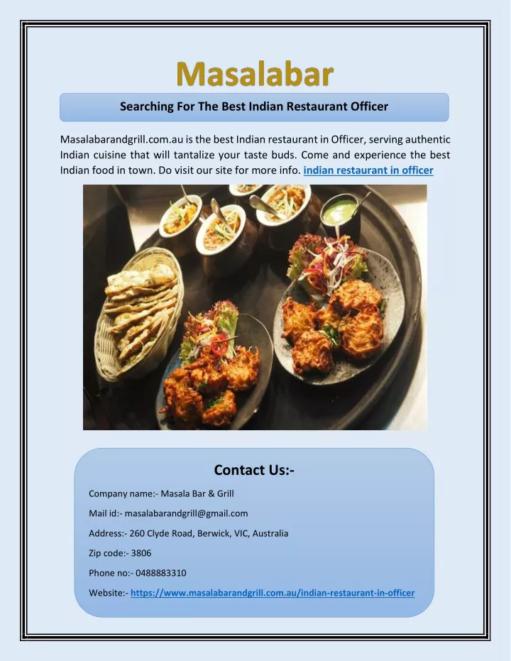 searching for the best indian restaurant officer