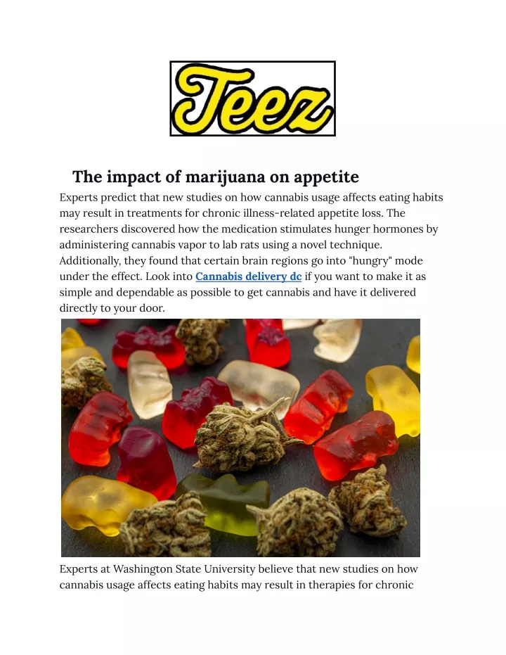 the impact of marijuana on appetite experts