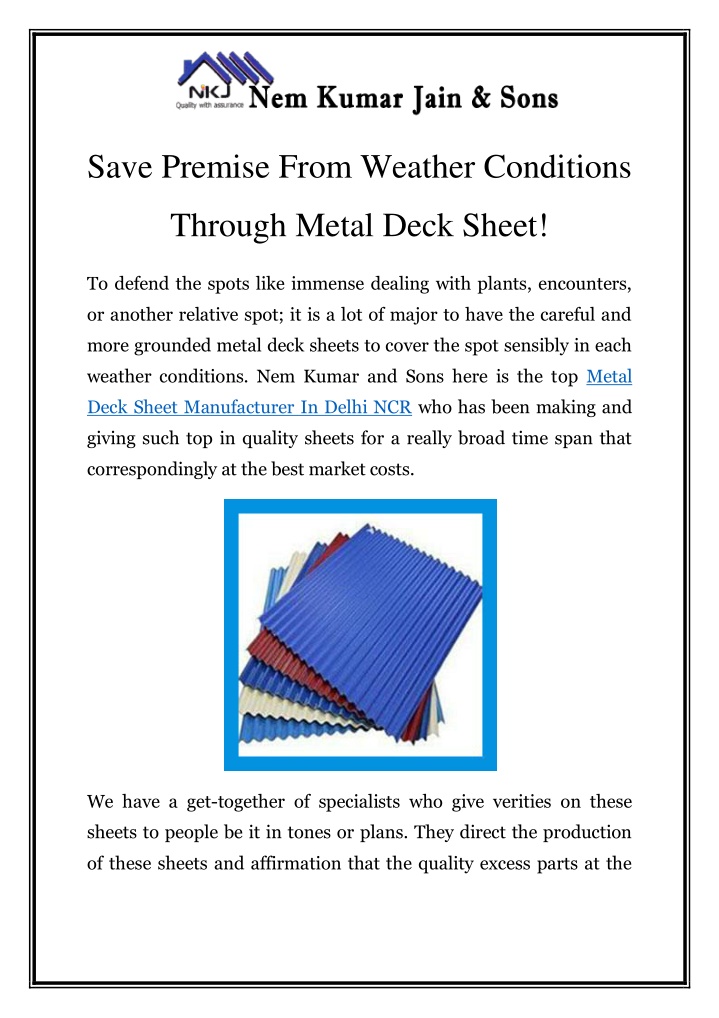 save premise from weather conditions