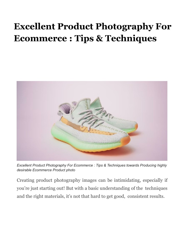 excellent product photography for ecommerce tips