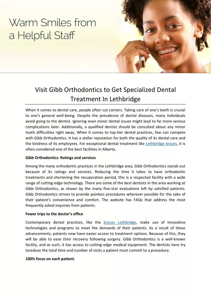 visit gibb orthodontics to get specialized dental