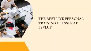 A Live Personal Training Service is Offered by Lyveup