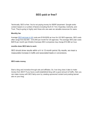 seo paid or free