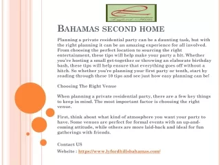 Bahamas second home