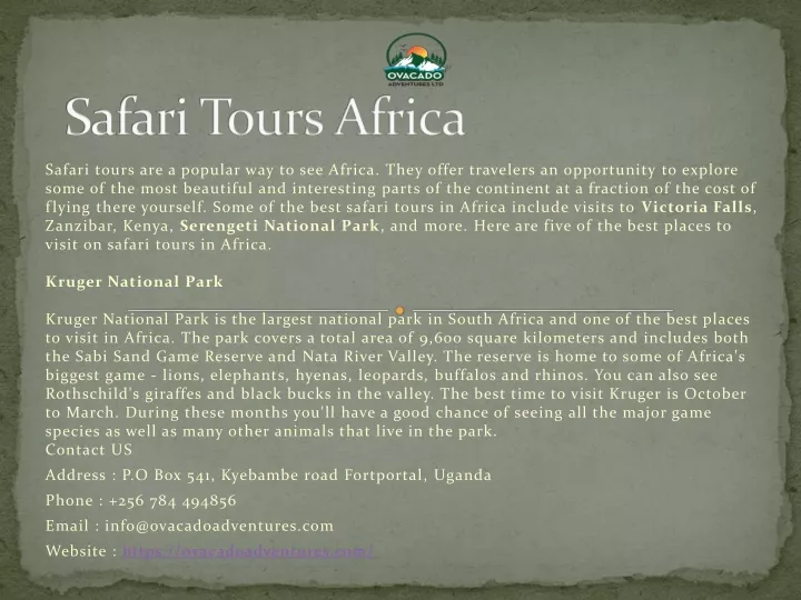 safari tours africa