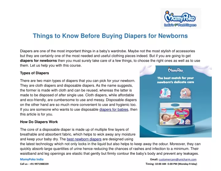 things to know before buying diapers for newborns